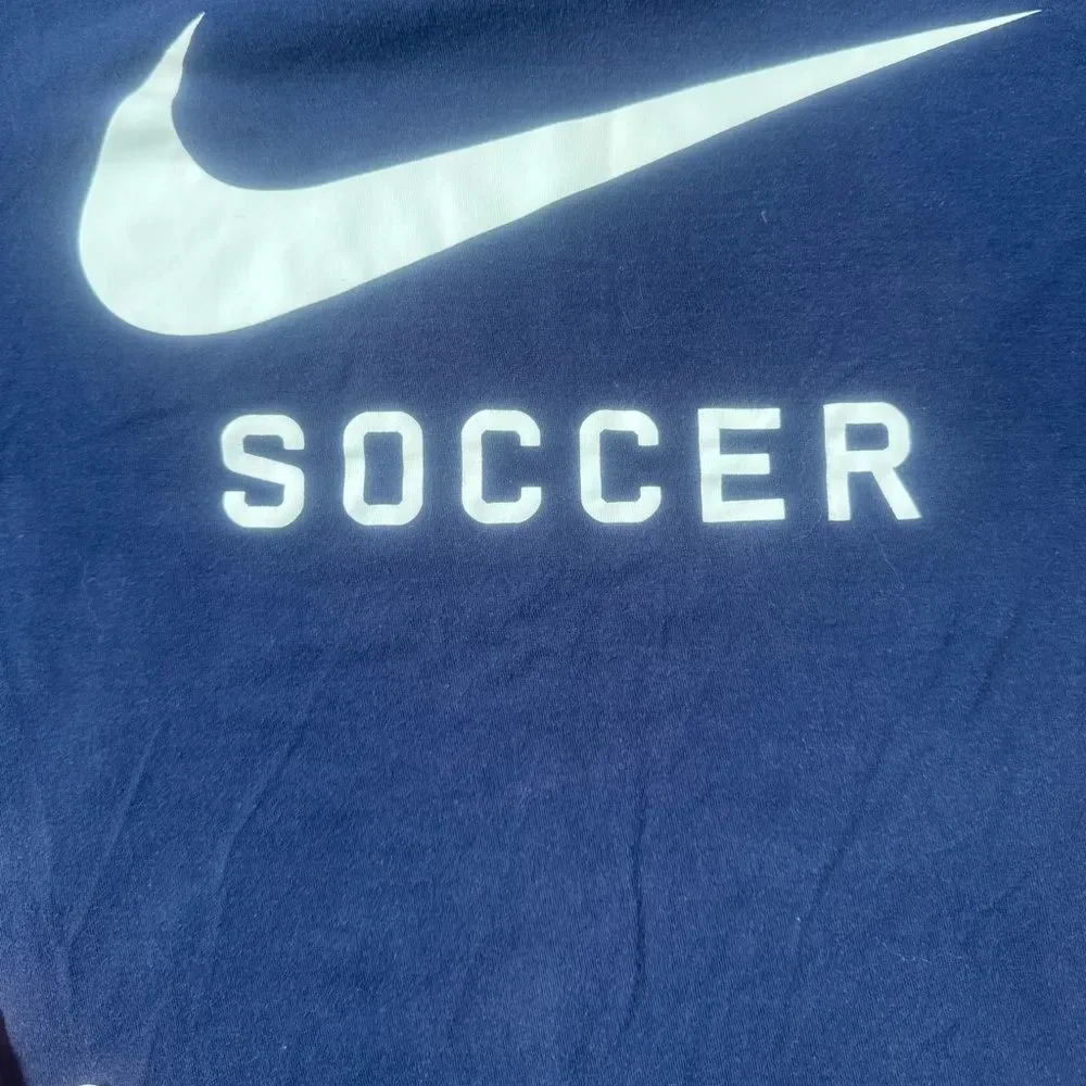 NIKE navy blue swoosh nike soccer T shirt
